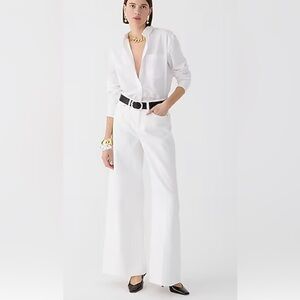 J Crew Womens High Rise Superwide Leg Jean in White 31 T - NWT